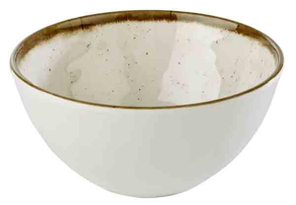 Kom STONE ART  Melamine, Wit/Bruin 1/box