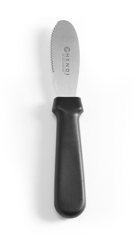 Butter knife serrated 85 mm black PP handle 1/box