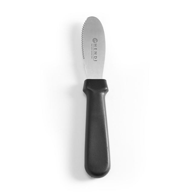 Butter knife serrated 85 mm black PP handle 1/box