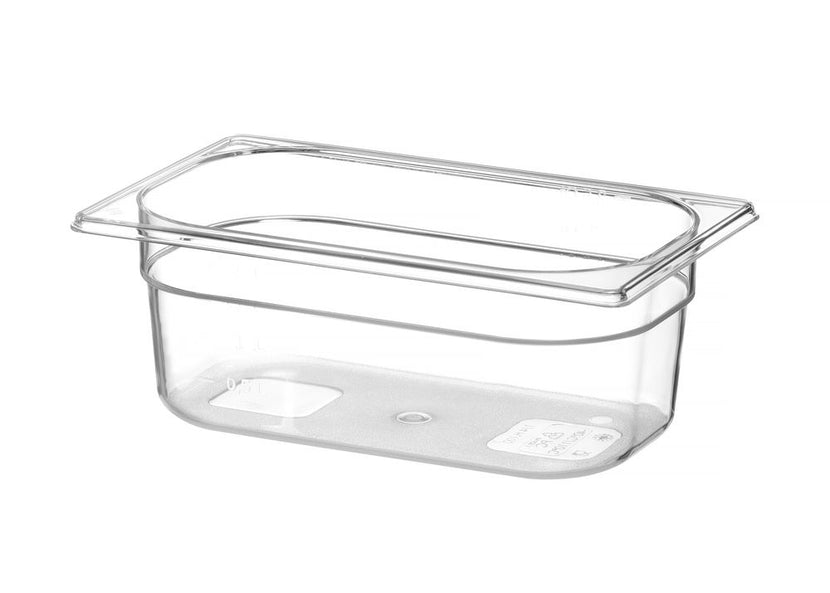 Gastronorm container 1/4 100 mmpolycarbonate transparent 1/box