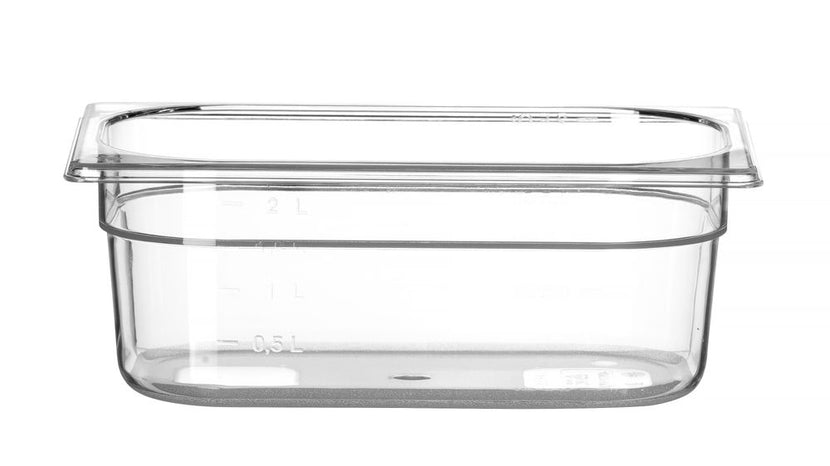 Gastronorm container 1/4 100 mmpolycarbonate transparent 1/box