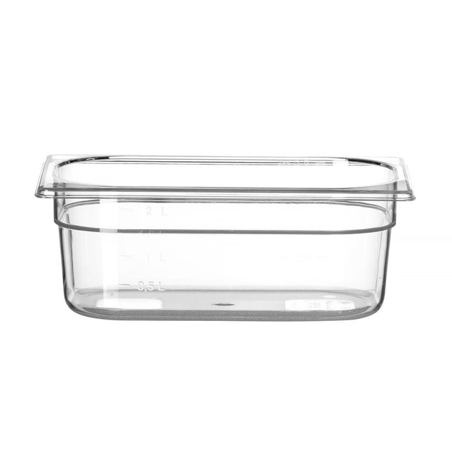 Gastronorm container 1/4 100 mmpolycarbonate transparent 1/box