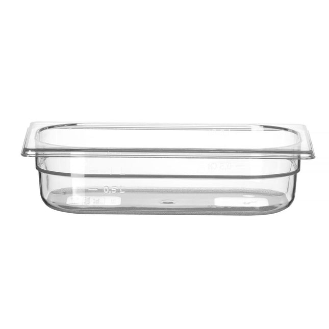 Gastronorm container 1/4 65 mmpolycarbonate transparent 1/box