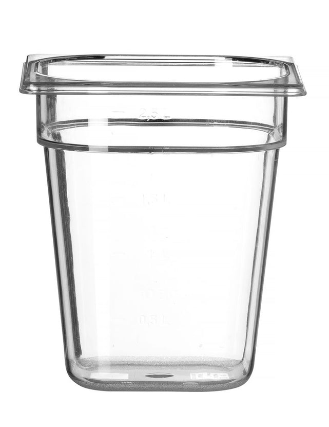 Gastronorm container 1/6 200 mmpolycarbonate transparent 1/box