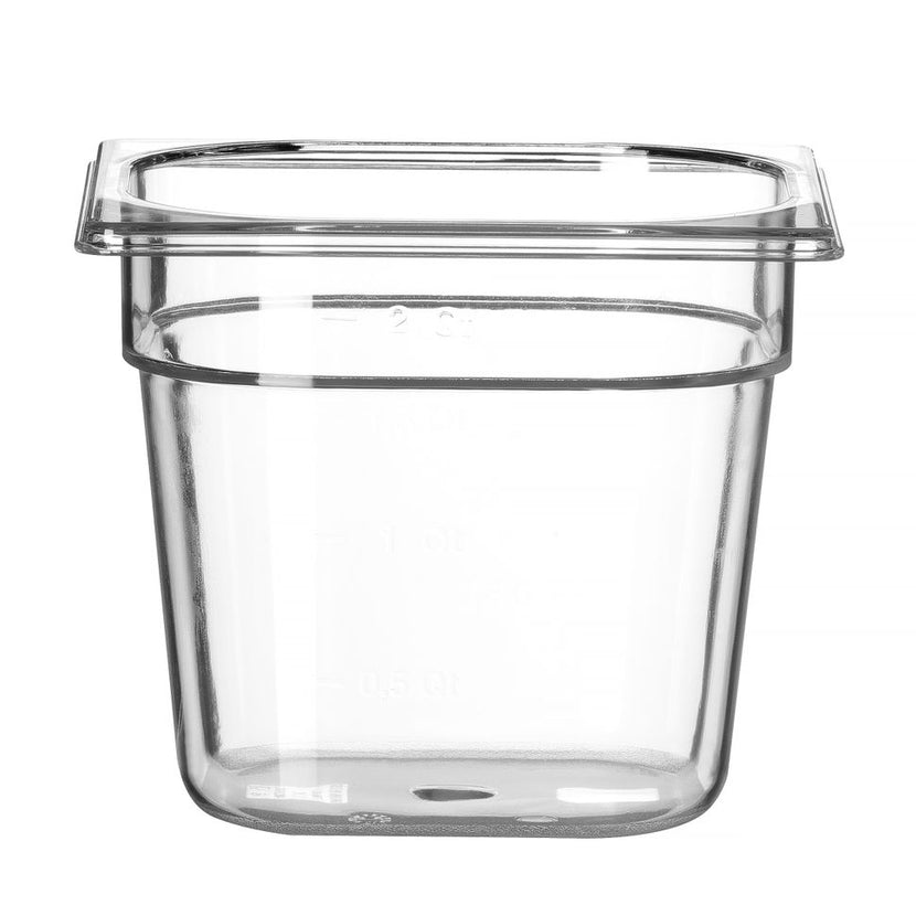 Gastronorm container 1/6 150 mmpolycarbonate transparent 1/box
