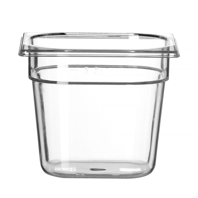 Gastronorm container 1/6 150 mmpolycarbonate transparent 1/box