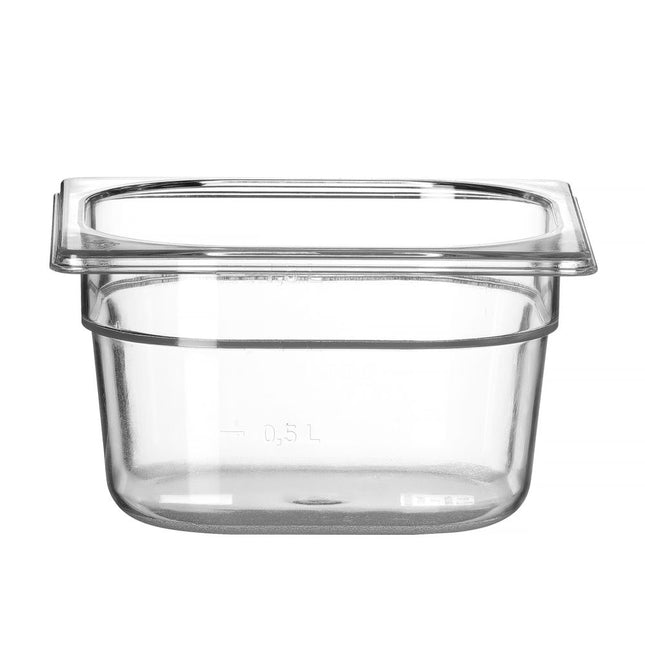 Gastronorm container 1/6 100 mmpolycarbonate transparent 1/box