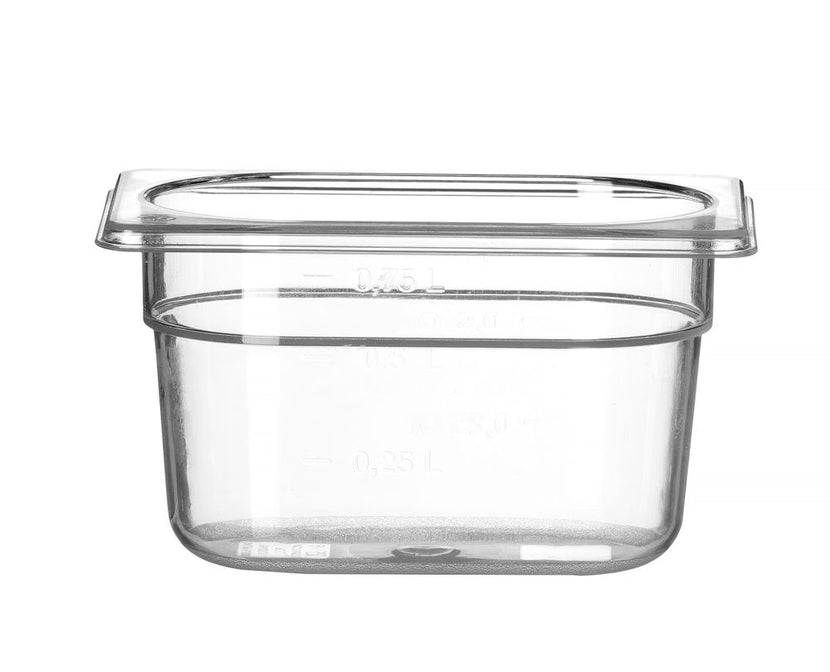 Gastronorm container 1/9 100 mmpolycarbonate transparent 1/box