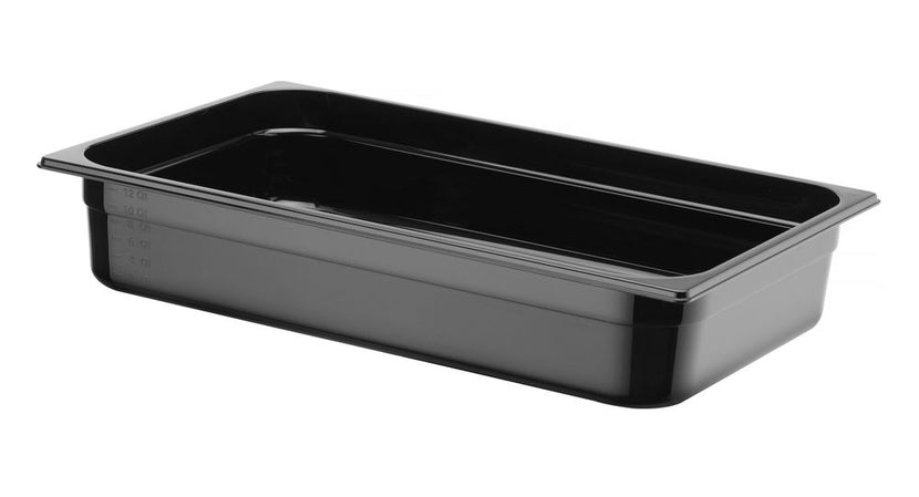 Gastronorm container1/1 100 mm polycarbonate black 1/box
