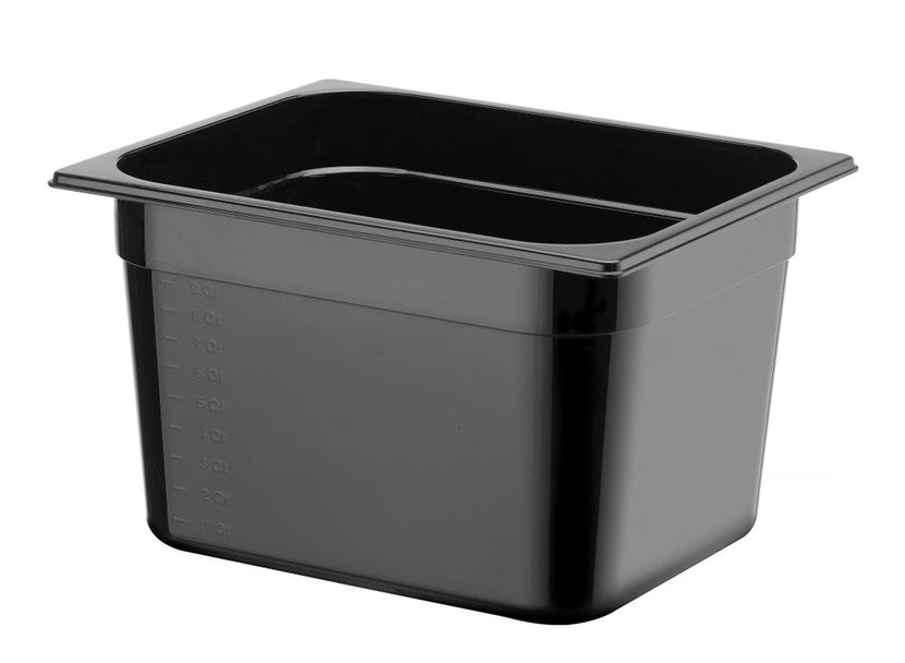 Gastronorm container1/2 200 mm polycarbonate black 1/box