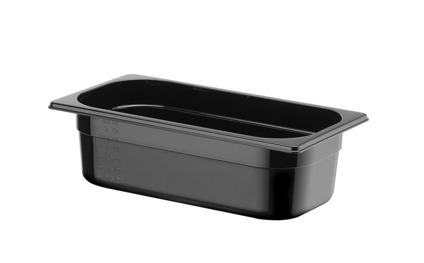 Gastronorm container1/3 100 mm polycarbonate black 1/box