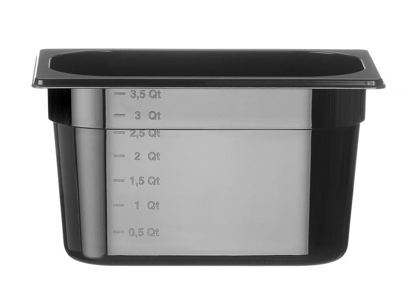 Gastronorm container1/4 150 mm polycarbonate black 1/box