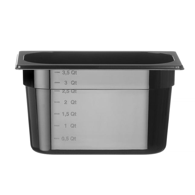 Gastronorm container1/4 150 mm polycarbonate black 1/box