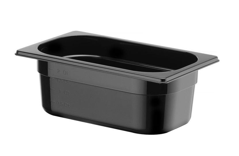 Gastronorm container1/4 100 mm polycarbonate black 1/box