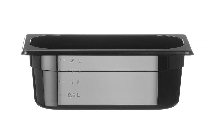 Gastronorm container1/4 100 mm polycarbonate black 1/box