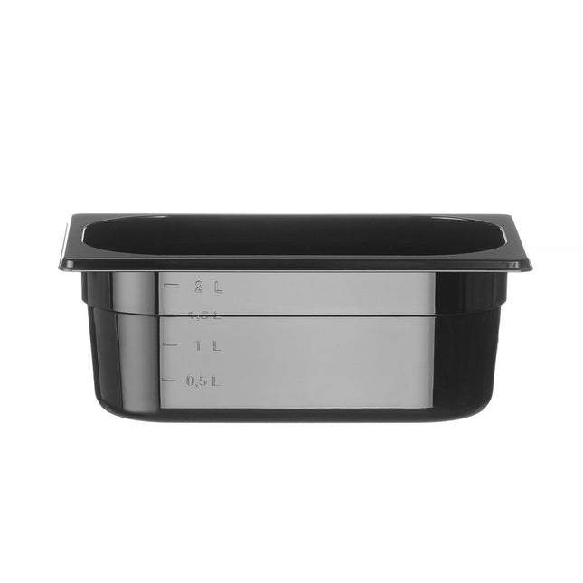 Gastronorm container1/4 100 mm polycarbonate black 1/box