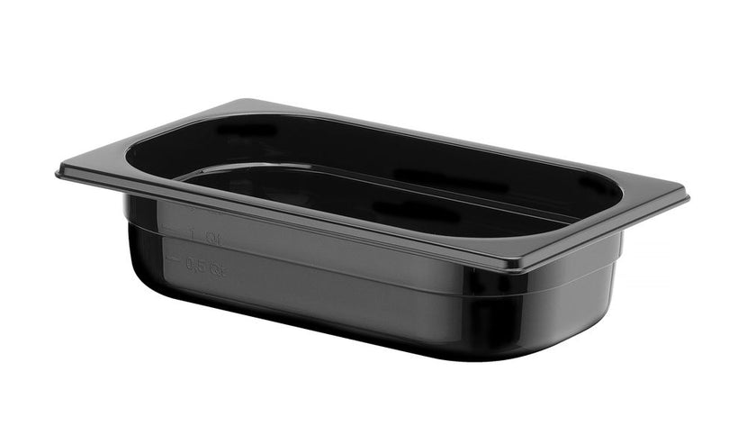Gastronorm container1/4 65 mm polycarbonate black 1/box