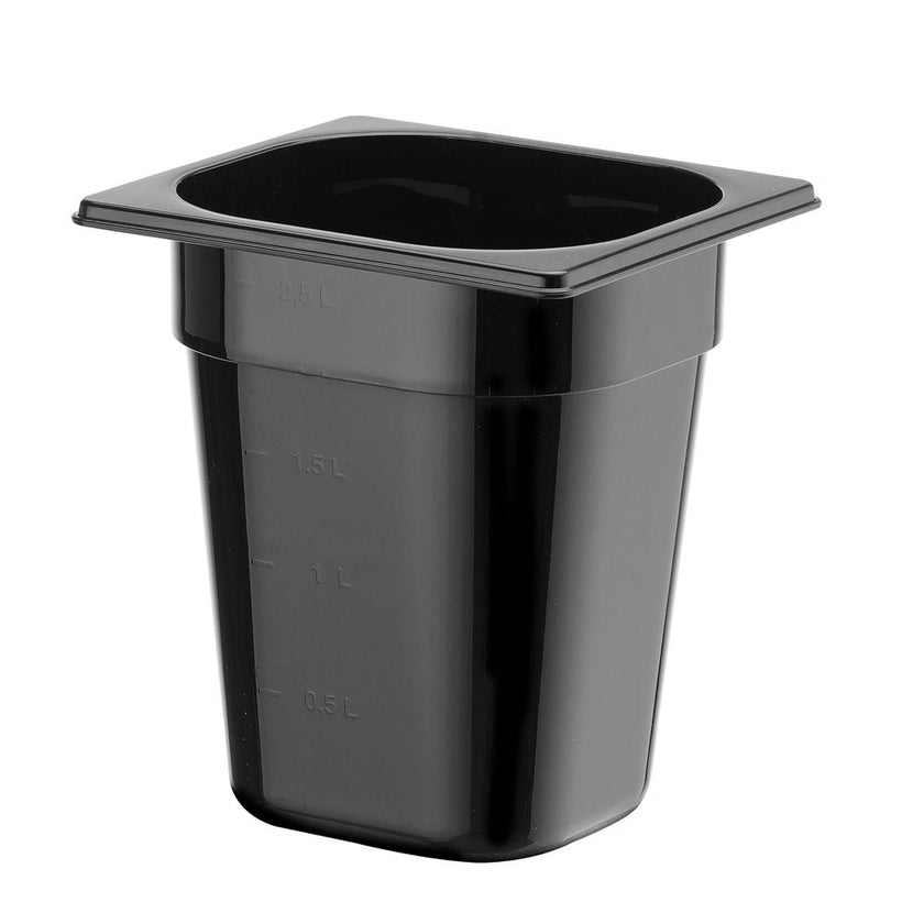 Gastronorm container1/6 200 mm polycarbonate black 1/box