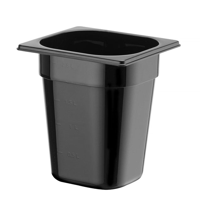 Gastronorm container1/6 200 mm polycarbonate black 1/box