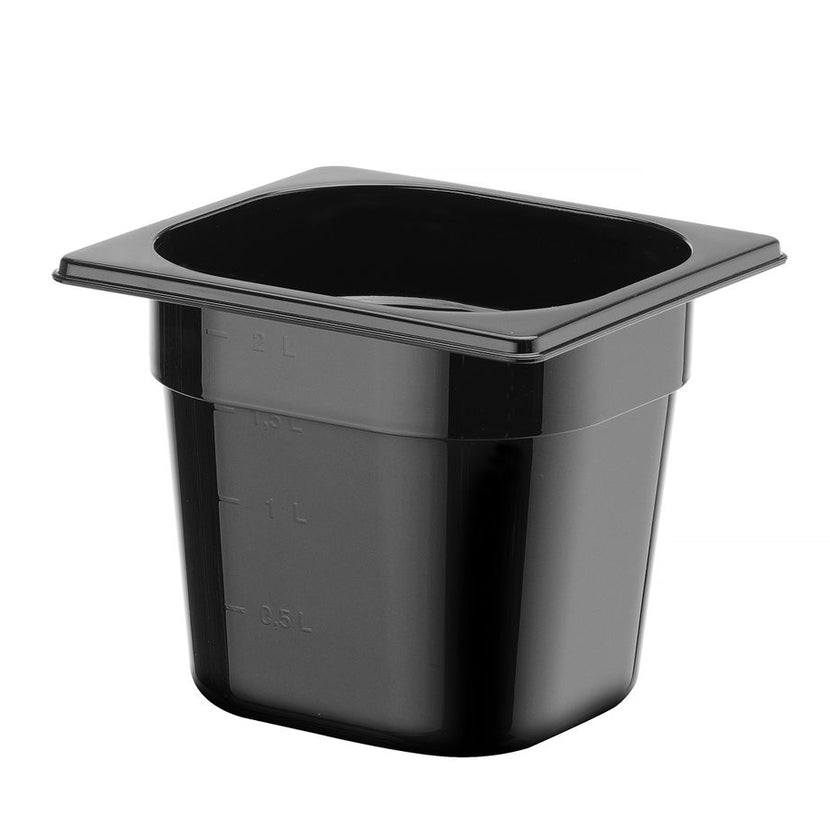 Gastronorm container1/6 150 mm polycarbonate black 1/box