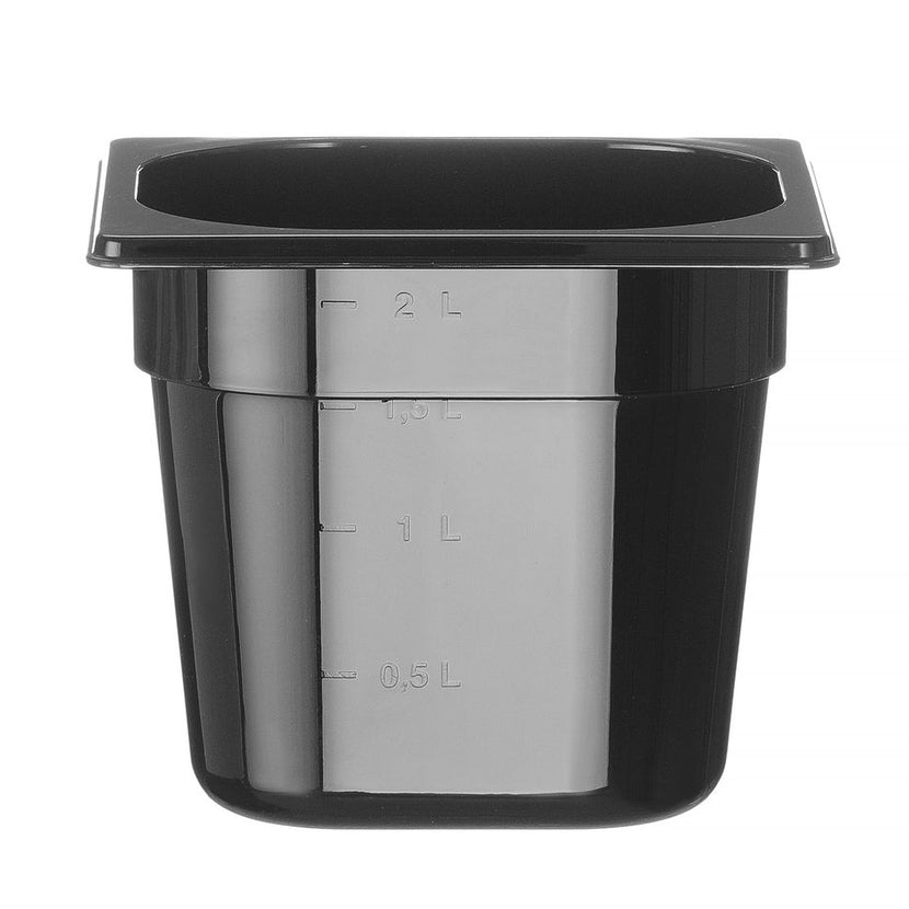 Gastronorm container1/6 150 mm polycarbonate black 1/box