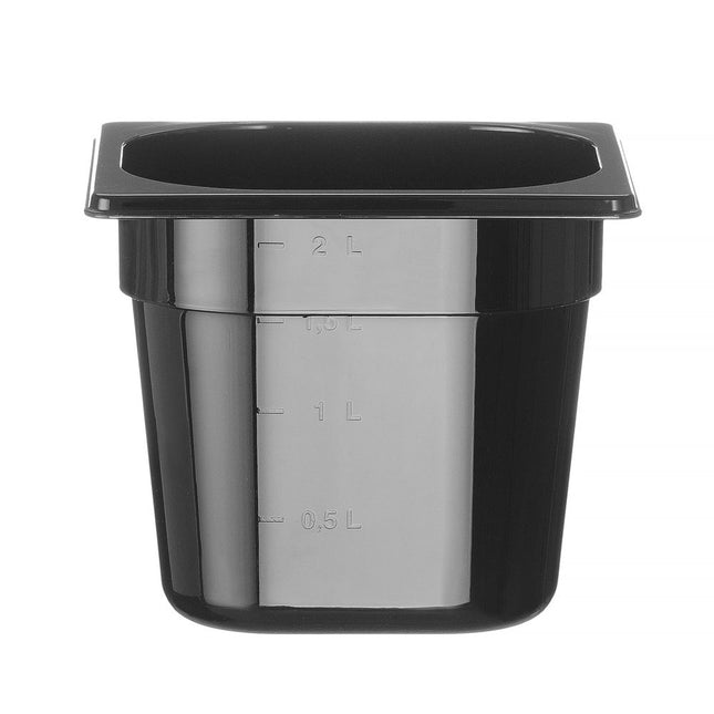 Gastronorm container1/6 150 mm polycarbonate black 1/box