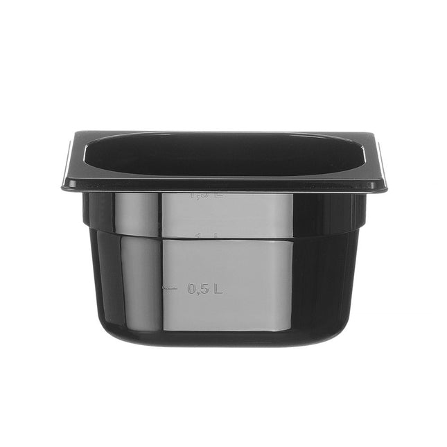 Gastronorm container1/6 100 mm polycarbonate black 1/box