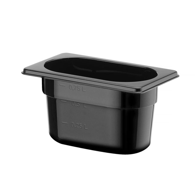 Gastronorm container1/9 100 mm polycarbonate black 1/box