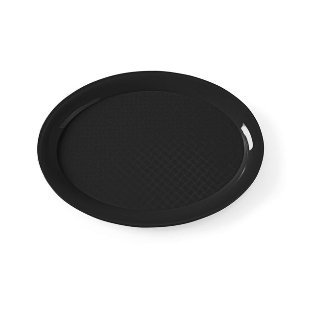 Tray black oval 265x195 mm PP 1/box
