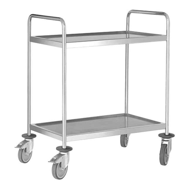 Serving trolley stainless steel 2 tray 80240