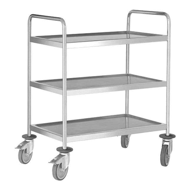 Serving trolley stainless steel 3 tray 80270
