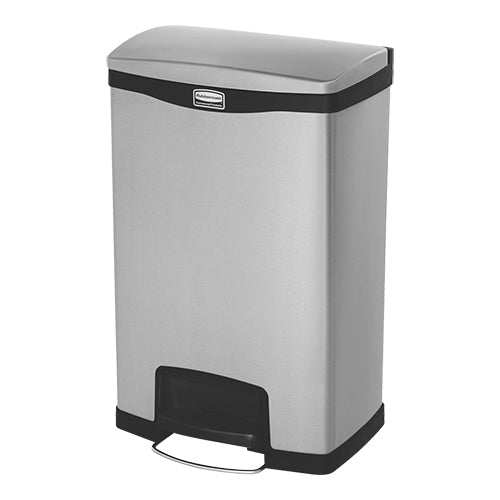 Pedal waste bin 30 liters stainless steel/front