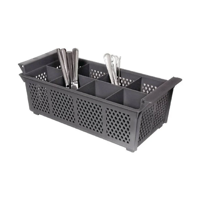 8 Compartment Cutlery Basket Black 43*21*15 cm