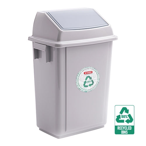 Waste Bin With Tumbler Lid White