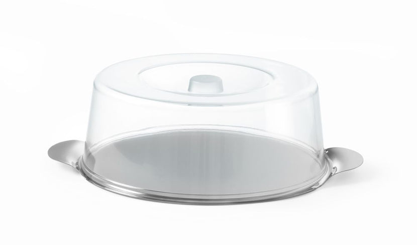 Cake dome high 300x110 mm stainless steel platform with PS hood 1/box