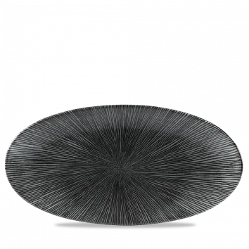 Studio Agano Black Oval Chefs Plate 34,7x17,3cm 6/box