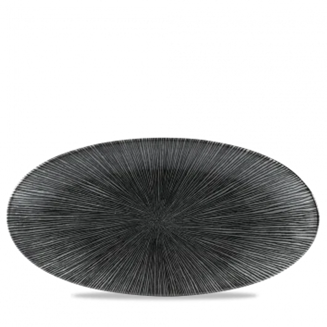 Studio Agano Black Oval Chefs Plate 34,7x17,3cm 6/box