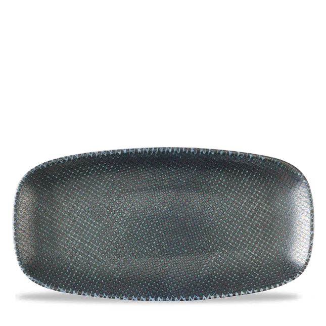 Astro Metallic Blue Chefs Oblong Plate 29,8x15,3cm 12/box