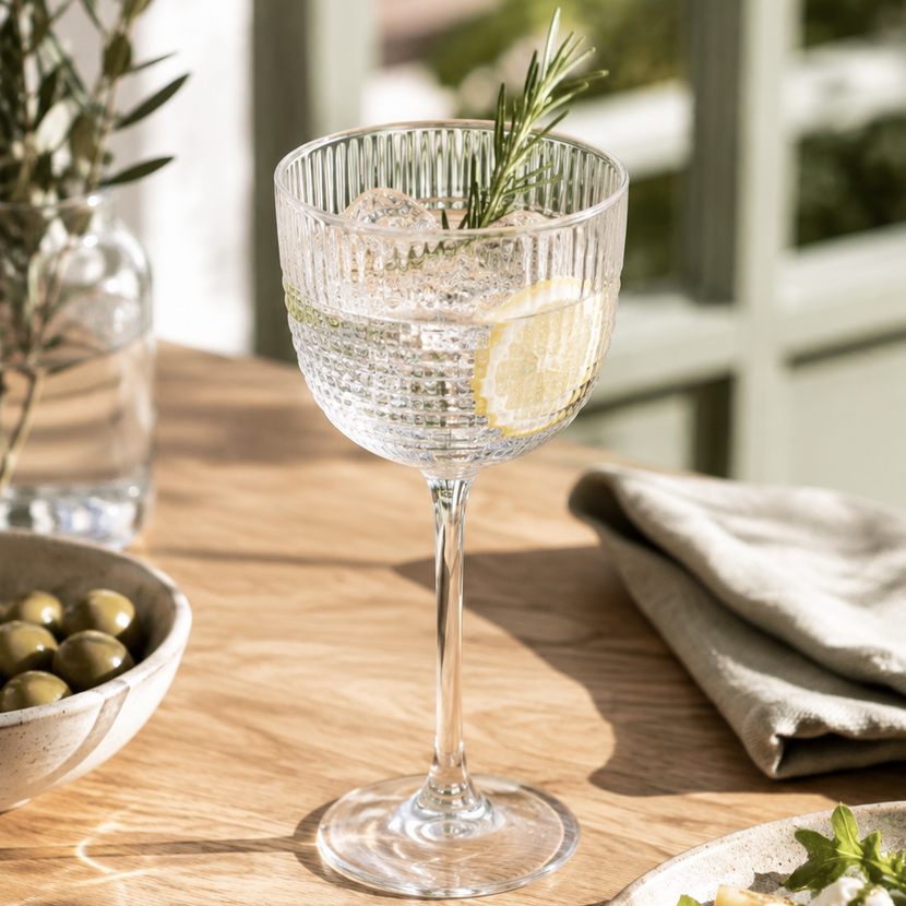 Arcoroc Disco Nick & Nora 18 cl – geribbeld coupeglas voor cocktails in de bar