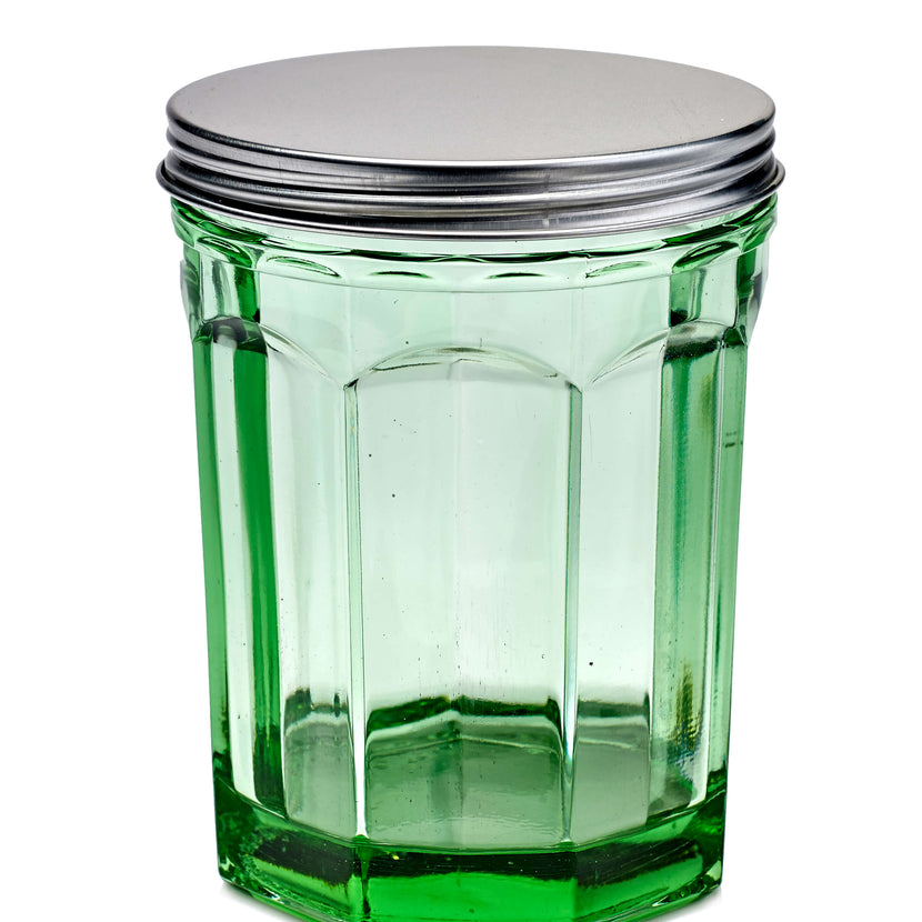 Jar With Lid M Green Fish &amp; Fish 6/box