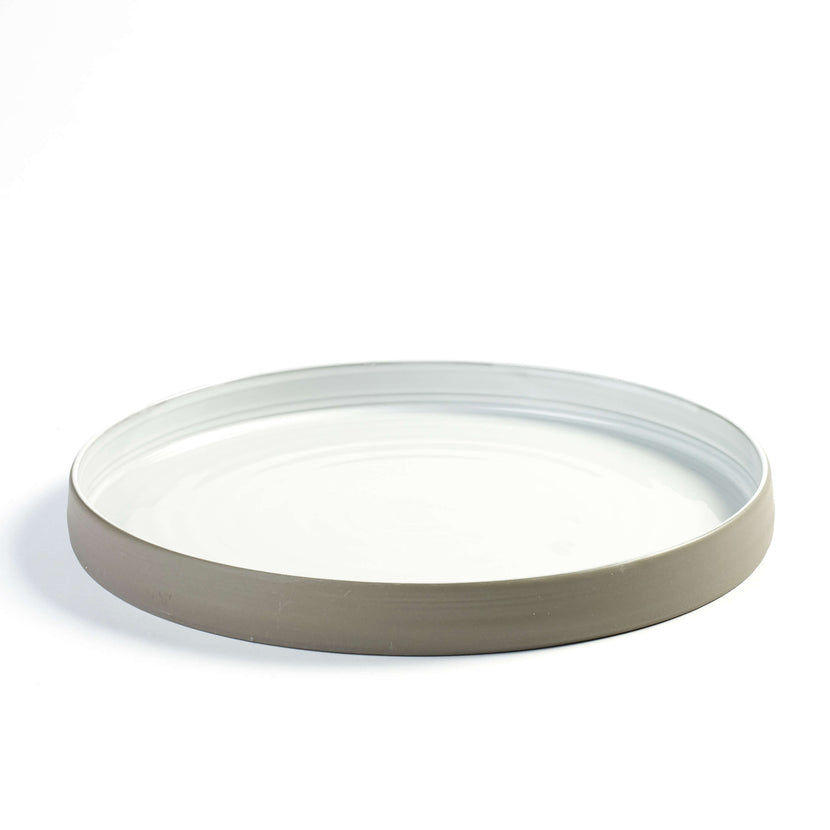 Plate Straight Edge L White Dusk 8/box