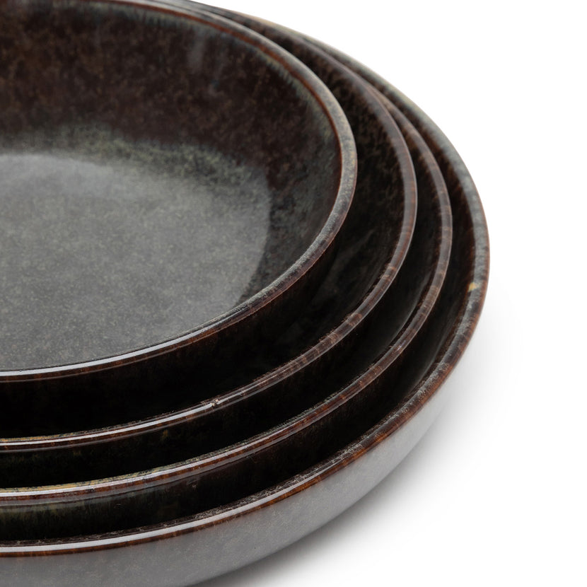 Surface Deep Plate M Indi Grey L 19 W 19 H 4 cm 8/Box
