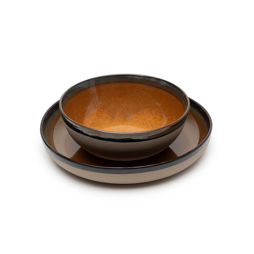 Surface Serving Plate M Rusty Brown L 32 W 32 H 5.5 cm 2/Box