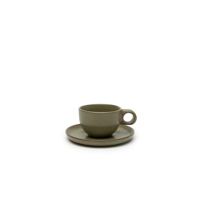 Surface Coffee Cup + Saucer Camo Green L 13 W 13 H 6 8/Box