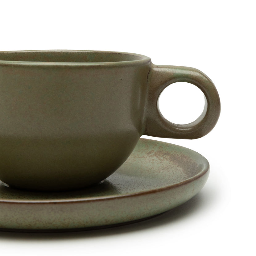 Surface Coffee Cup + Saucer Camo Green L 13 W 13 H 6 8/Box