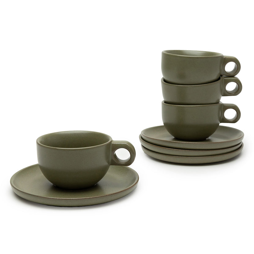 Surface Capp. Cup Saucer Camo Green L 16.5 W 16.5 H 7 8/Box