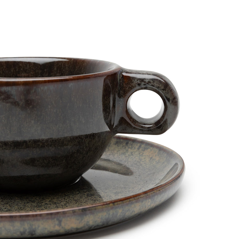 Surface Capp..Cup  Saucer Indi Grey L 16.5 W 16.5 H 7 8/Box