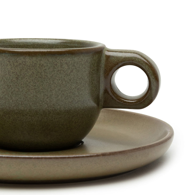 Surface Espresso Cup Saucer Camo Green L 13 W 13 H 5.3 8/Box