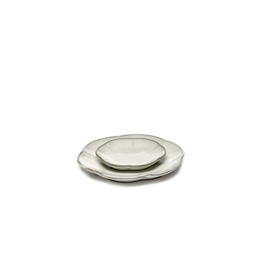 Inku Plate Ribbed S White L 8.9 W 8.9 H 1.3 cm 8/Box