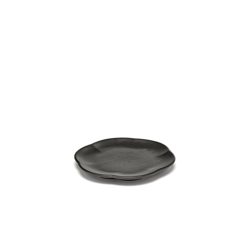 Inku Plate Ribbed M Black L 13.9 W 13.9 H 1.3 cm 8/Box